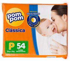 Fralda infantil pom pom classica mega tamanho pequena c/54