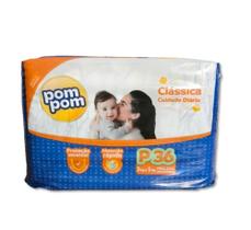 Fralda Infantil Pom Pom Classica P com 36 unidades - Ontex Global