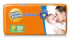 Fralda Infantil Pompom Clássica Jumbo P C/30 - Pom Pom