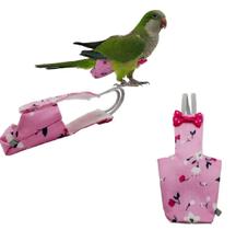 Fralda Lavável Pássaros Papagaio Ring Neck Cacatua Flor Rosa Fralda Lavável Pássaros Papagaio Ring Neck Cacatua Flor Rosa