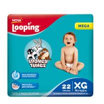 Fralda Looping Looney Tunes Mega XG com 22 Unidades
