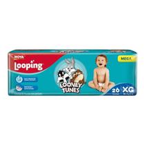 Fralda Looping Looney Tunes Mega XG com 26 Unidades