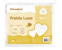 Fralda Luxo Branca 70Cm X 70Cm - Pacote 15 Un - Incomfral