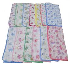 Fralda Luxo Estampada 70x70cm Com Crochê Fralda Luxo Estampada 70x70cm Com Crochê