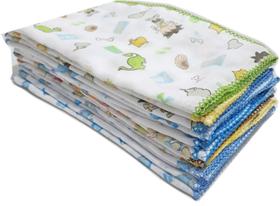 Fralda Luxo Estampada 70x70cm Com Crochê