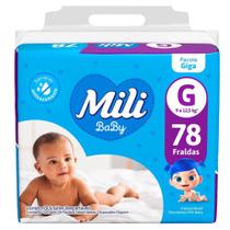 Fralda Mili Baby Pacote Giga Tam G 78 Unidades Mili S.A