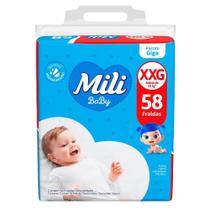 Fralda Mili Baby Pacote Giga Tam XXG 58 Unidades Mili S/A