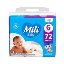 Fralda Mili Baby Tamanho G Pacote Giga 72 Unidades Descartáveis Fralda Mili Baby Tamanho G Pacote Giga 72 Unidades Descartáveis