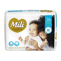 Fralda Mili Love&Care Jumbo M com 26 unidades