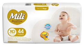 Fralda Mili Love & Care XG Mega com 44 Unidades para Bebês