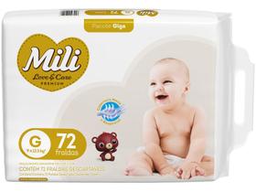 Fralda Mili Premium Love & Care Tam. G 9 a 12,5kg 72 Unidades