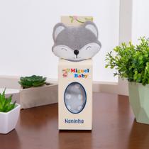 Fralda Naninha De Bebê Raposinha Com Prendedor de Chupeta Tecido Antialérgico Pelúcia