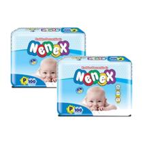 Fralda Nenex 2 Pacote Tamanho P com 200 Unidades - 3kg até 5kg.