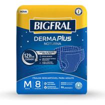 Fralda Noturna Descartável Derma Plus Tam M 8 Un - Bigfral