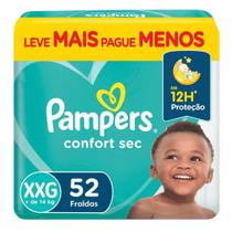 Fralda Pampers Confort Sec Fortbag XXG com 52 unidades