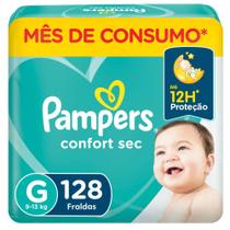 Fralda Pampers Confort Sec Jumbo Plus G com 128un Fralda Pampers Confort Sec Jumbo Plus G com 128un