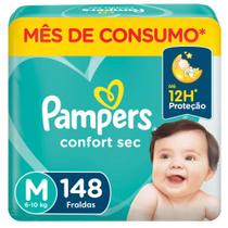 Fralda Pampers Confort Sec Jumbo Plus M com 148un