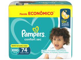 Fralda Pampers Confort Sec Noturna XXXG 19kg 74 Unidades