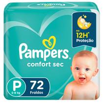 Fralda Pampers Confort Sec Super P 72 Tiras Fralda Pampers Confort Sec Super P 72 Tiras