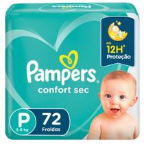 Fralda Pampers Confort Sec Super P 72 Tiras