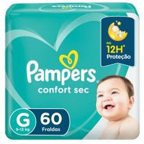Fralda pampers confort sec super tamanho g 60 unidades