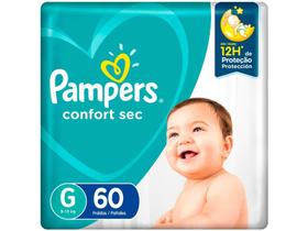 Fralda Pampers Confort Sec Tam. G - 9 a 13kg 60 Unidades