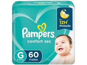 Fralda Pampers Confort Sec Tam. G - 9 a 13kg 60 Unidades