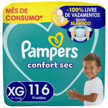 Fralda Pampers Confort Sec Tam. XG 11 a 15kg 116 Unidades