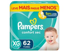 Fralda Pampers Confort Sec Tam. XG 11 a 15kg - 62 Unidades