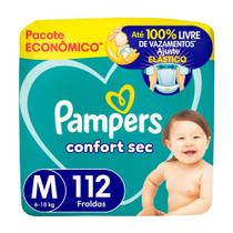 Fralda Pampers Confort Sec Tamanho M 112 Unidades Descartáveis