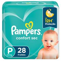 Fralda Pampers Confort Sec Tamanho - P com 28 unidades