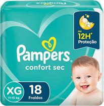 Fralda Pampers Confort Sec Tamanho - XG com 18 unidades
