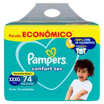 Fralda Pampers Confort Sec Tamanho XXXG 74 Fraldas