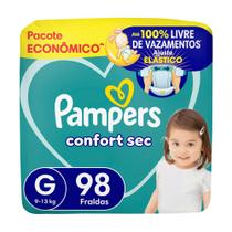 Fralda Pampers ConfortSec Tam. G 9 a 13Kg 98 Unidades