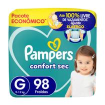 Fralda Pampers ConfortSec Tam. G 9 a 13Kg 98 Unidades