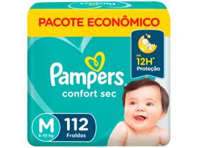 Fralda Pampers ConfortSec Tam. M 6 a 10Kg - 112 Unidades