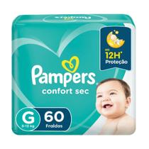 Fralda pampers infantil confort sec g com 60 unidades