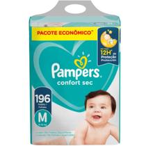 FRALDA PAMPERS INFANTIL CONFORT SEC M COM 196 unidades