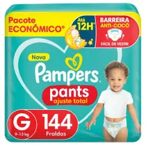 Fralda Pampers Pants Ajuste Total G com 144un