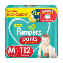 Fralda Pampers Pants Ajuste Total Max M 112 Unidades Fralda Pampers Pants Ajuste Total Max M 112 Unidades