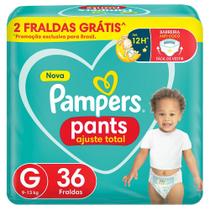 Fralda Pampers Pants Ajuste Total Tamanho G com 36 Fraldas Descartáveis