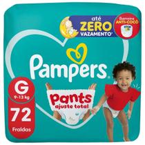 Fralda Pampers Pants Ajuste Total Tamanho G com 72 Unidades