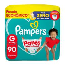 Fralda Pampers Pants Ajuste Total Tamanho G com 90 Unidades Descartáveis Pacote Econômico Fralda Pampers Pants Ajuste Total Tamanho G com 90 Unidades Descartáveis Pacote Econômico