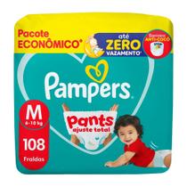 Fralda Pampers Pants Ajuste Total Tamanho M com 108 Unidades Descartáveis Pacote Econômico Fralda Pampers Pants Ajuste Total Tamanho M com 108 Unidades Descartáveis Pacote Econômico