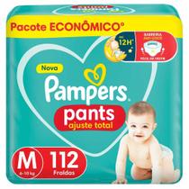 Fralda Pampers Pants Ajuste Total Tamanho M Pacote Econômico com 112 Unidades Descartáveis
