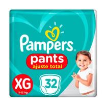 Fralda Pampers Pants Ajuste Total Tamanho XG com 32 Fraldas Descartáveis