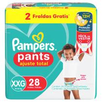 Fralda Pampers Pants Ajuste Total Tamanho XXG Pacote Jumbo com 28 Unidades Descartáveis