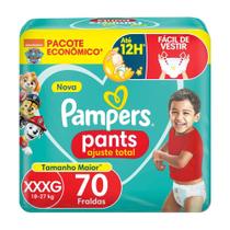 Fralda Pampers Pants Ajuste Total Tamanho XXXG 70 Unidades Descartáveis