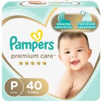 Fralda Pampers Premium Care Pacote Mega Tamanho P 40 Fraldas Descartáveis