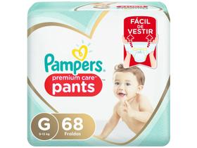 Fralda Pampers Premium Care Pants Calça Tam. G - 9 a 13kg 68 Unidades